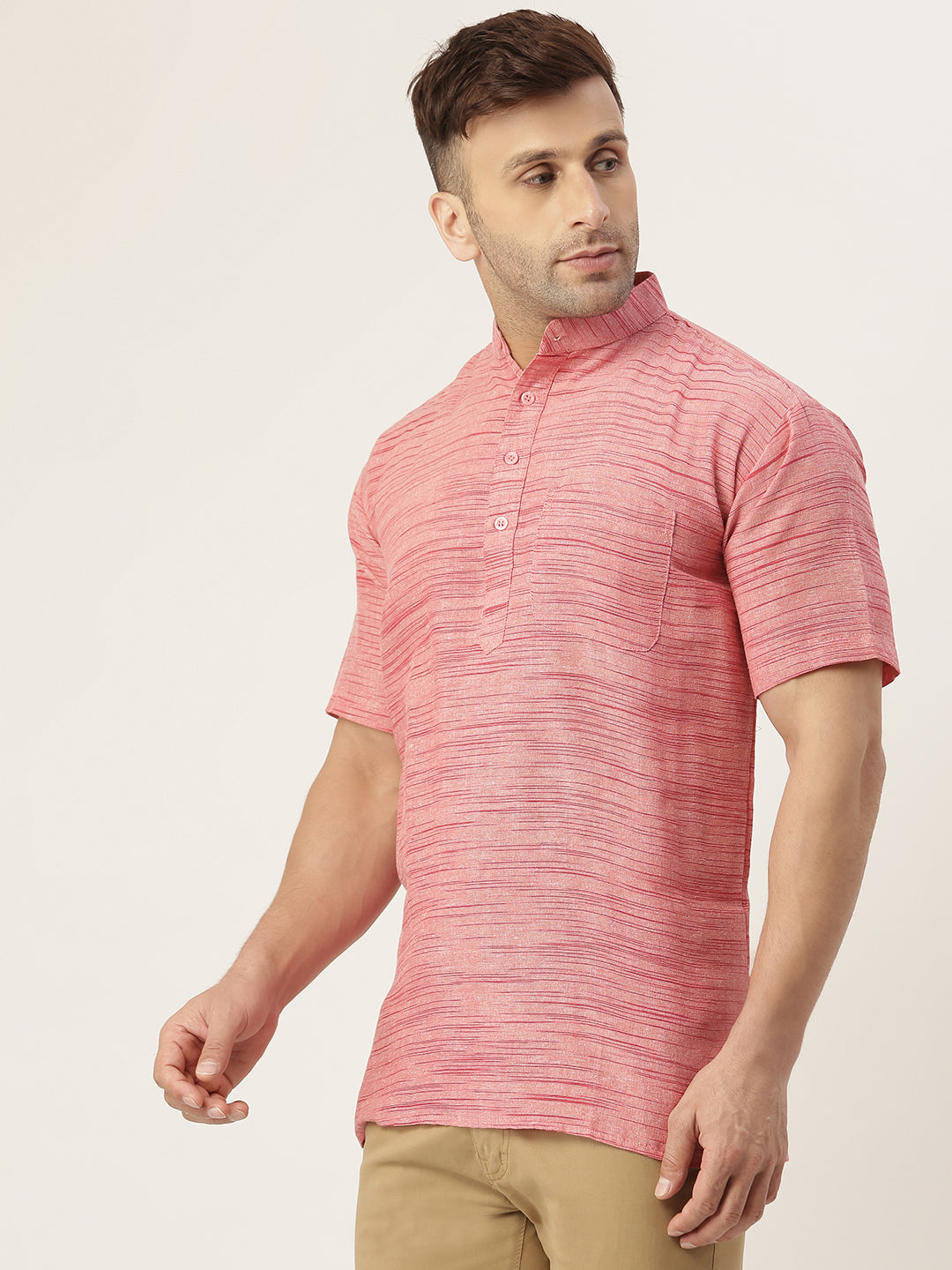 RIAG Men's Red Cotton Long Ethnic Kurta - Distacart