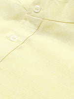 Thumbnail for RIAG Men's Yellow Cotton Short Ethnic Kurta - Distacart
