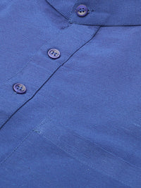 Thumbnail for RIAG Men's Navy blue Cotton Short Ethnic Kurta - Distacart