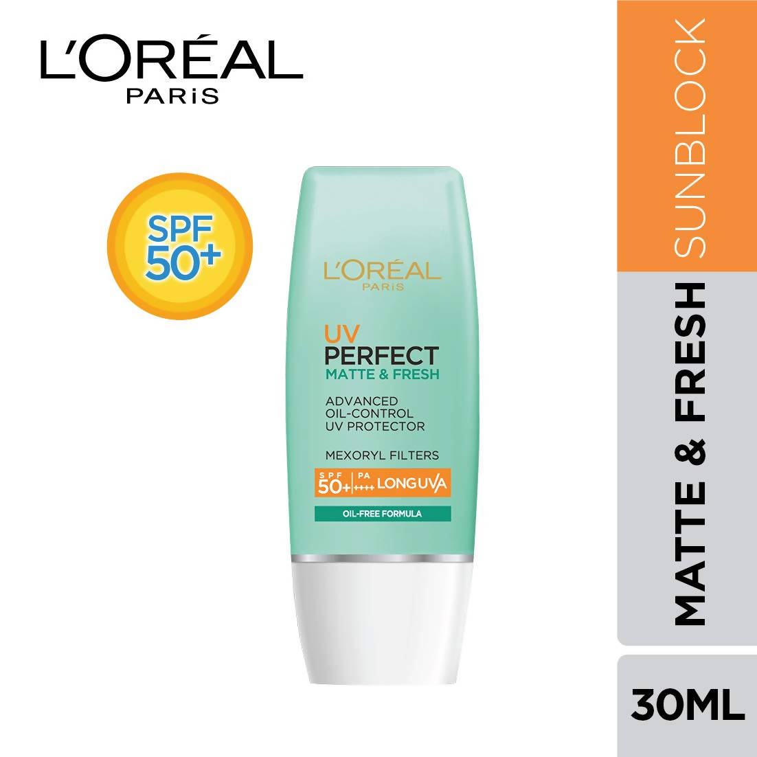 L'Oreal Paris UV Perfect Matte and Fresh Long UVA SPF 50+/PA++++ - Distacart