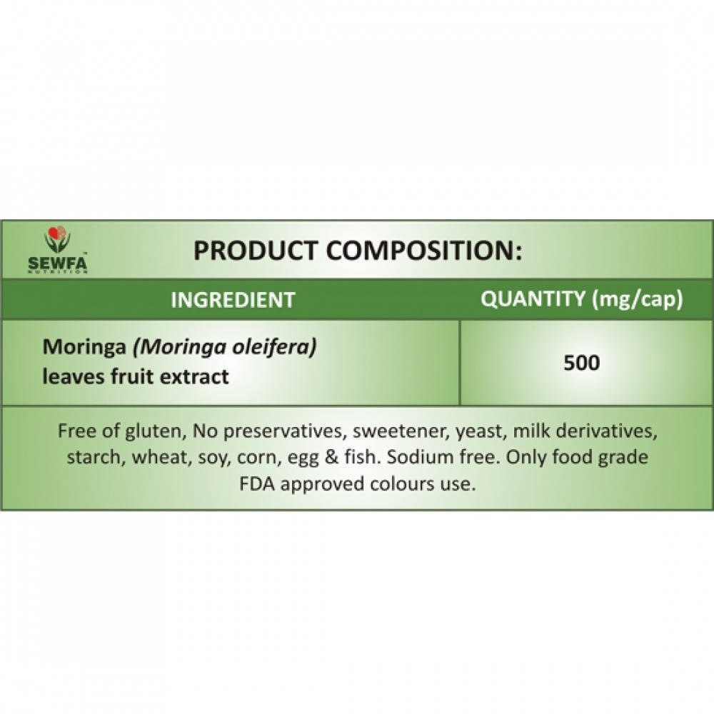 Sewfa Naturals Moringa Extract Capsules - Distacart