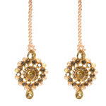 Thumbnail for Mominos Fashion Johar Kamal Gold-Plated Brass Finish Kundan/Stone Choker For Women (Golden) - Distacart