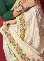 Thumbnail for Vamsee White Georgette Designer Saree - Distacart