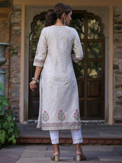 Juniper Women's Pink Viscose Shantoon Festive Printed Straight Kurta - Distacart