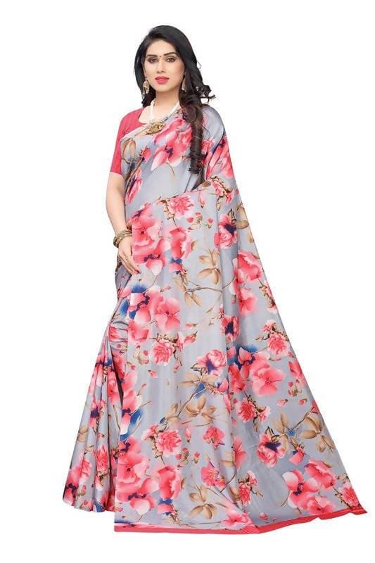 Vamika Grey Linen Satin Border Saree (SONAKSHI 12 PEACH)