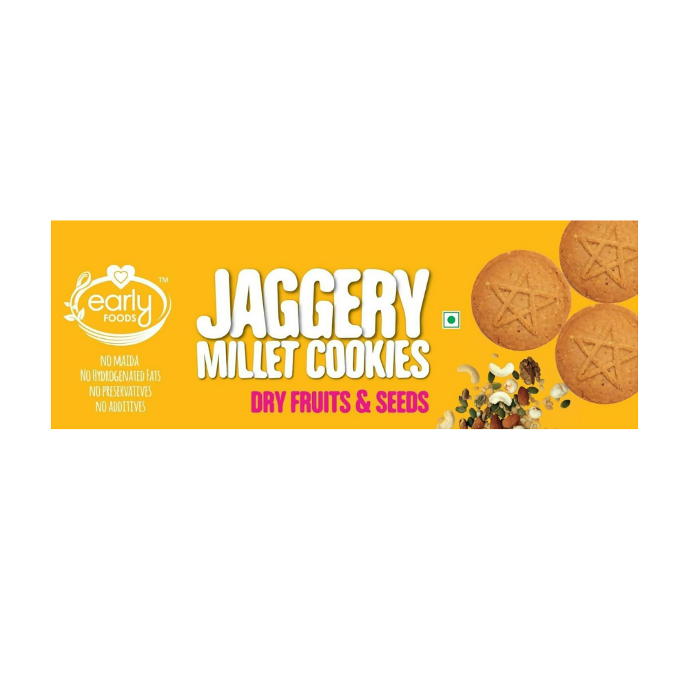 Early Foods Dry Fruit Jaggery Millet Cookies - Distacart