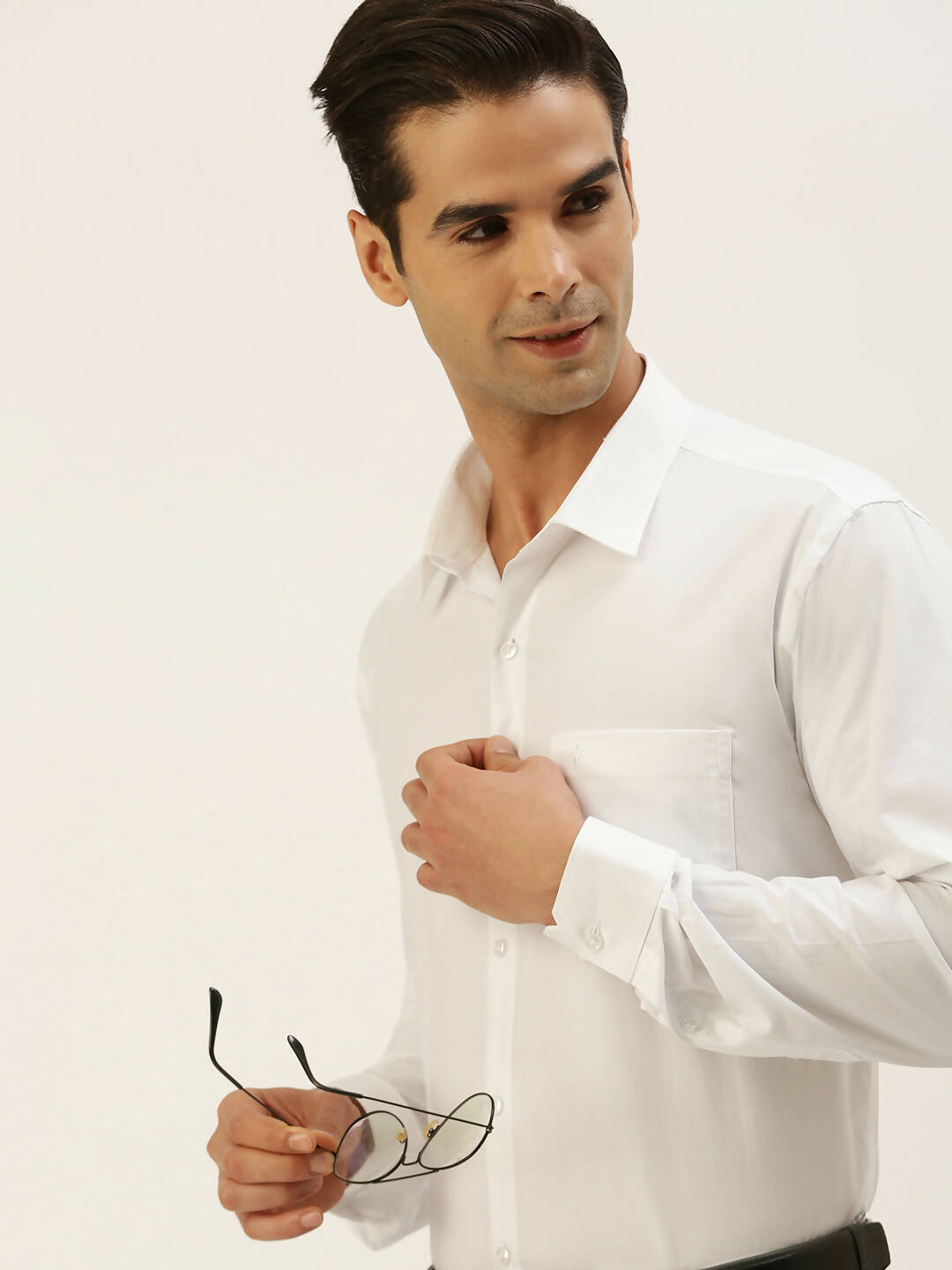 Ramraj Cotton Mens Full Sleeve Formal 100 % Cotton White Shirt - Distacart