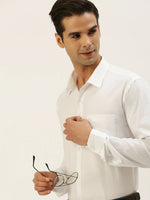 Thumbnail for Ramraj Cotton Mens Full Sleeve Formal 100 % Cotton White Shirt - Distacart