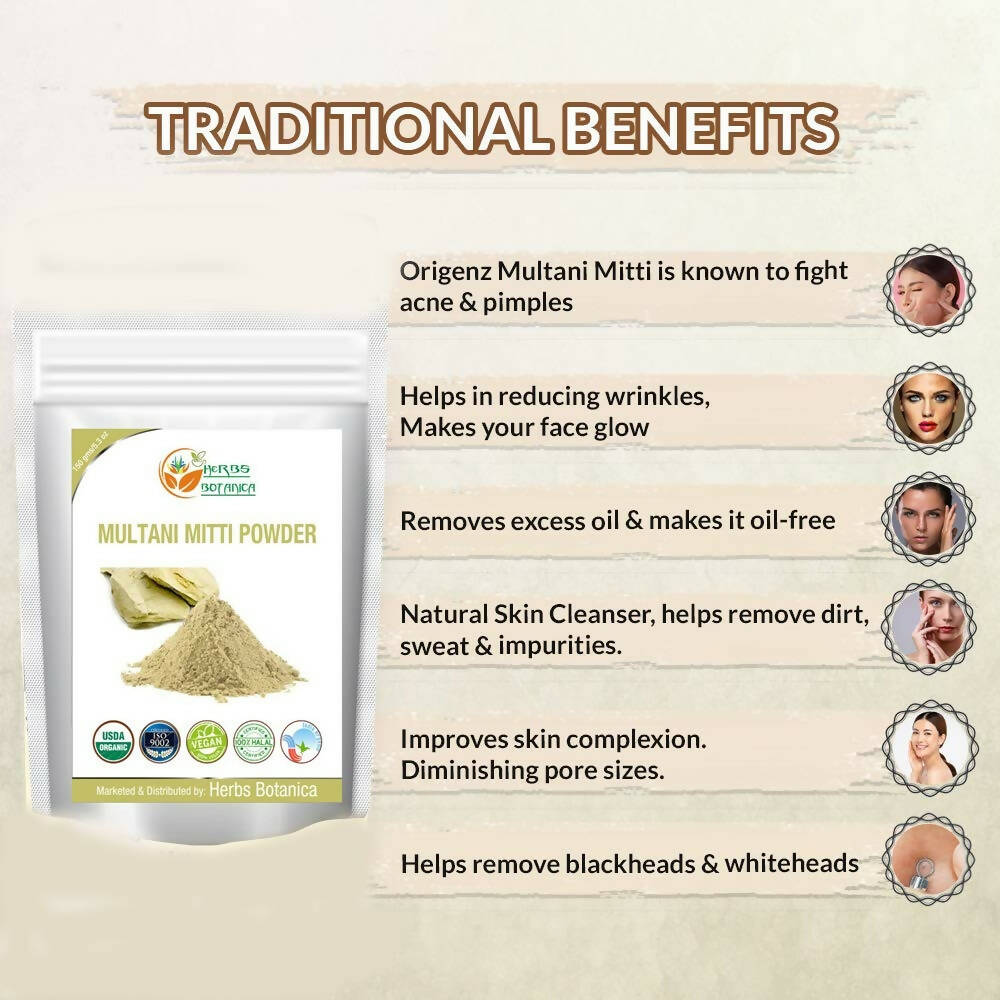 Herbs Botanica 100% Natural Multani Mitti Powder - Distacart
