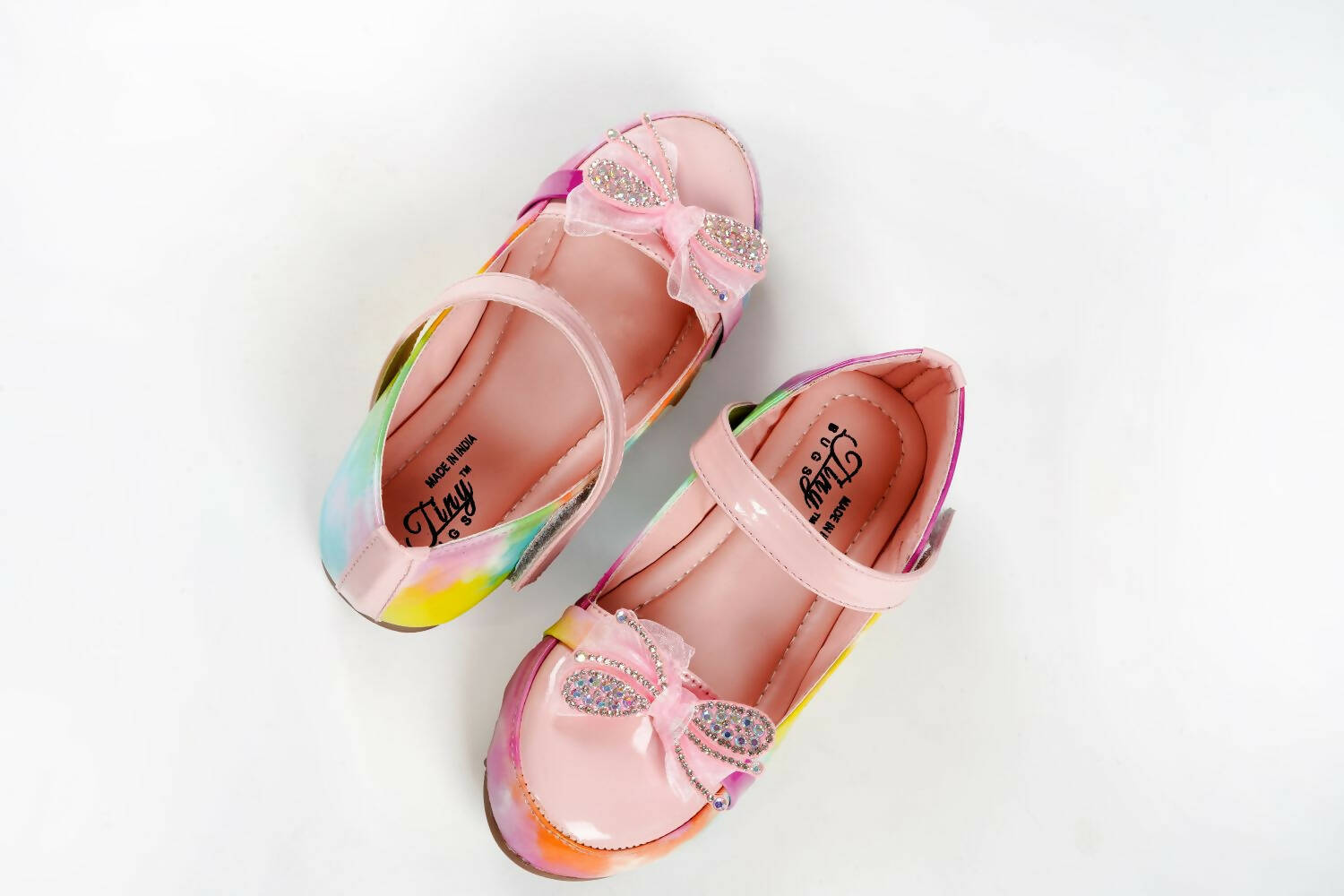 Tiny Bugs Girls Party Wear Velcro Ballerinas - Pink - Distacart