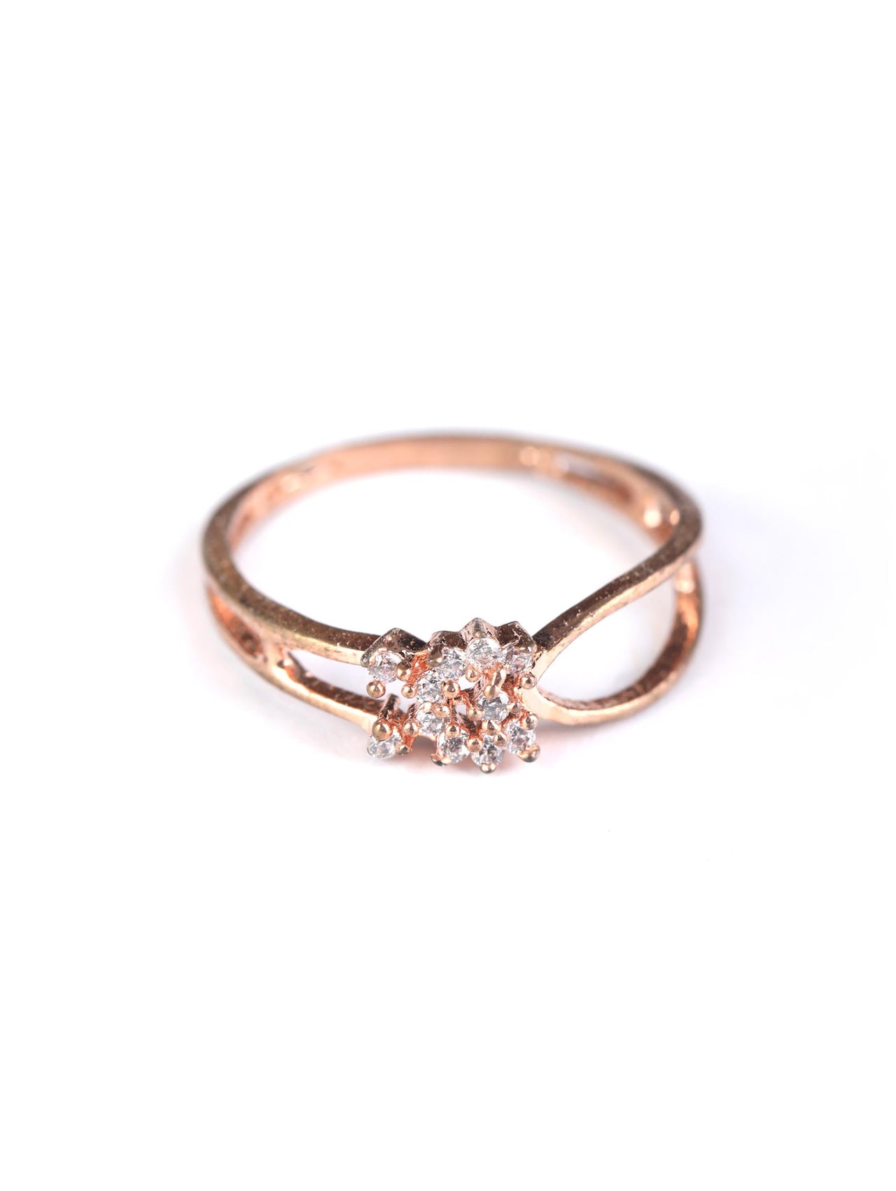 Priyaasi Women American Diamond Rose Gold Plated Ring - Distacart
