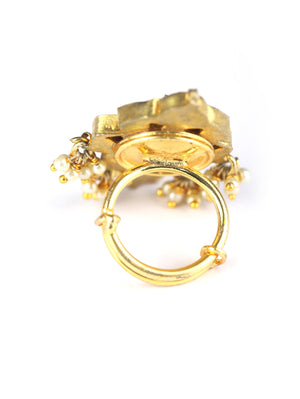Priyaasi Women Ruby American Diamond Gold Plated Ring - Distacart