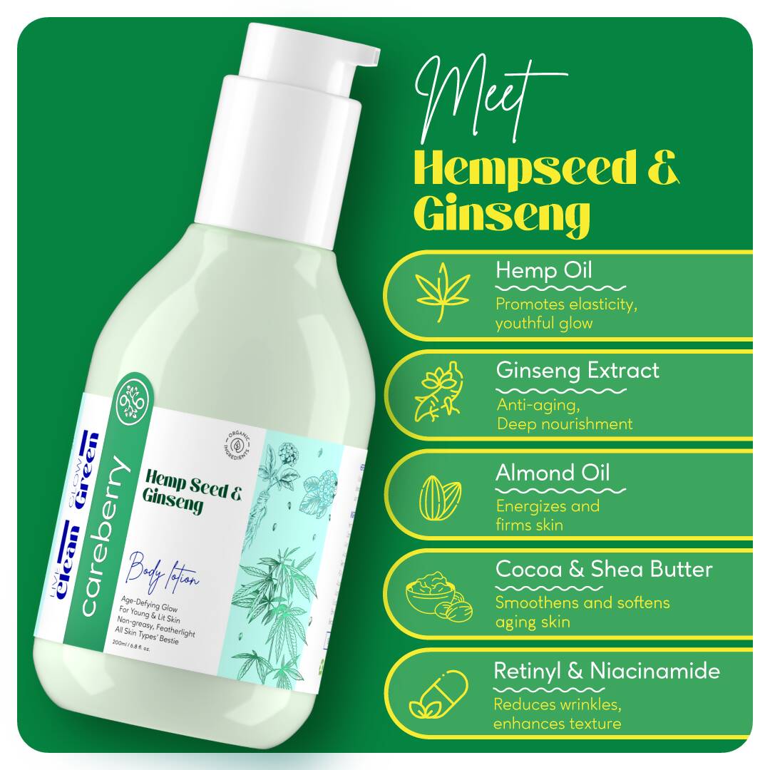 Careberry Hemp Seed Oil & Ginseng Calming Body Lotion - Distacart