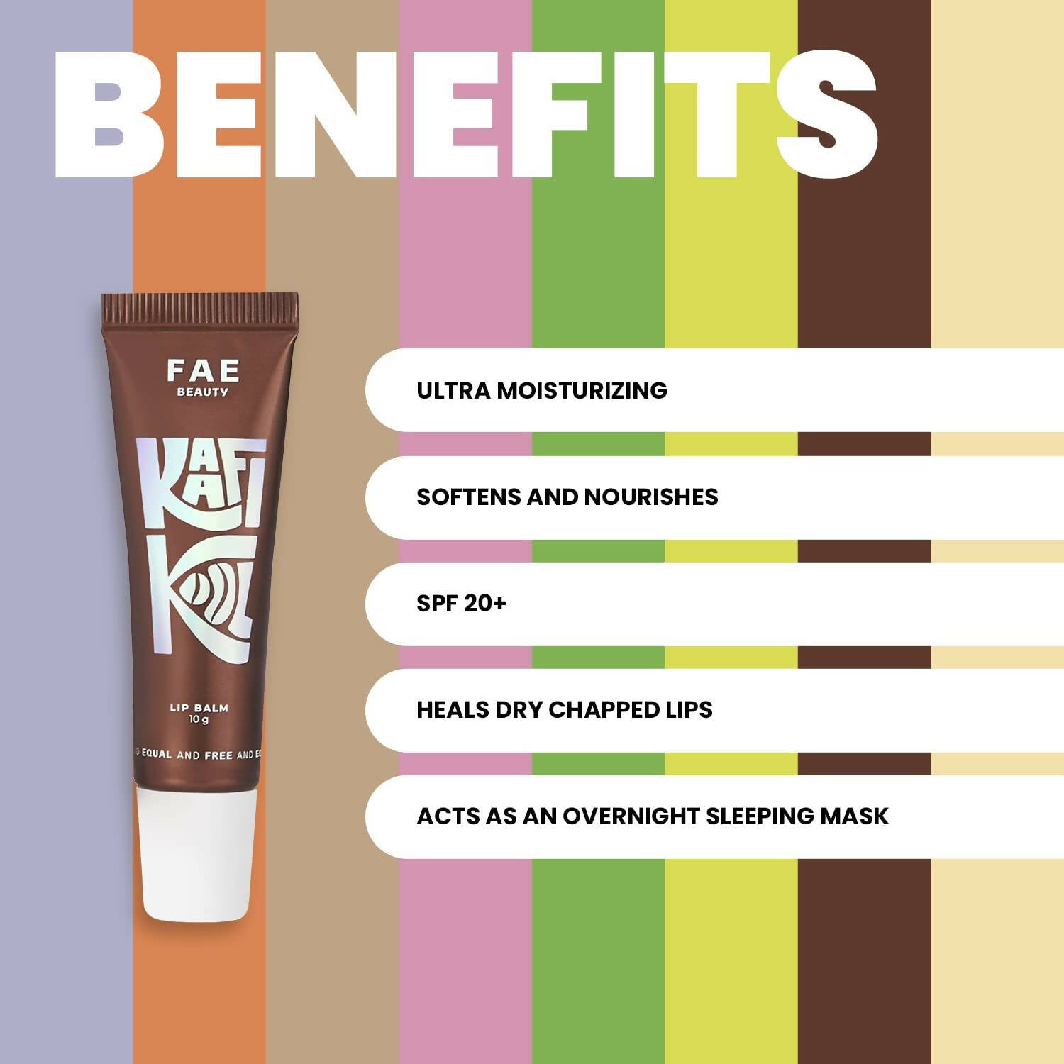 FAE Beauty Kaafi Kool Coffee Lip Balm SPF 20+ - Sheer Coffee Brown - Distacart