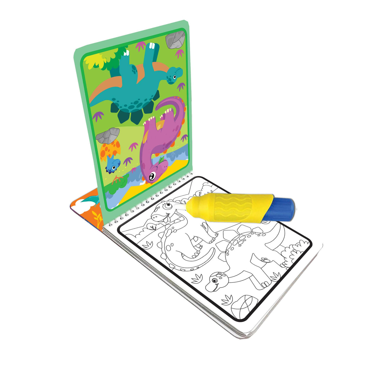 Dreamland Water Magic Dinosaur- With Water Pen - Use Over and Over Again : Children Drawing, Painting & Colouring Spiral Binding - Distacart