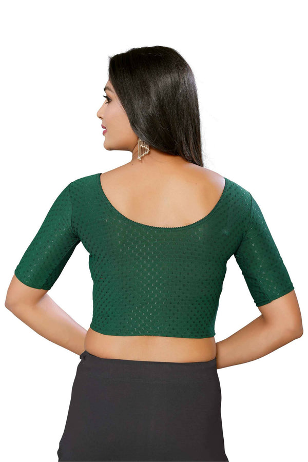 Buy Malishka Women's Green Colour Lycra Readymade Blouse Online at Best