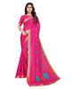 Vamika Pink Georgette Printed With Lace Saree - Distacart