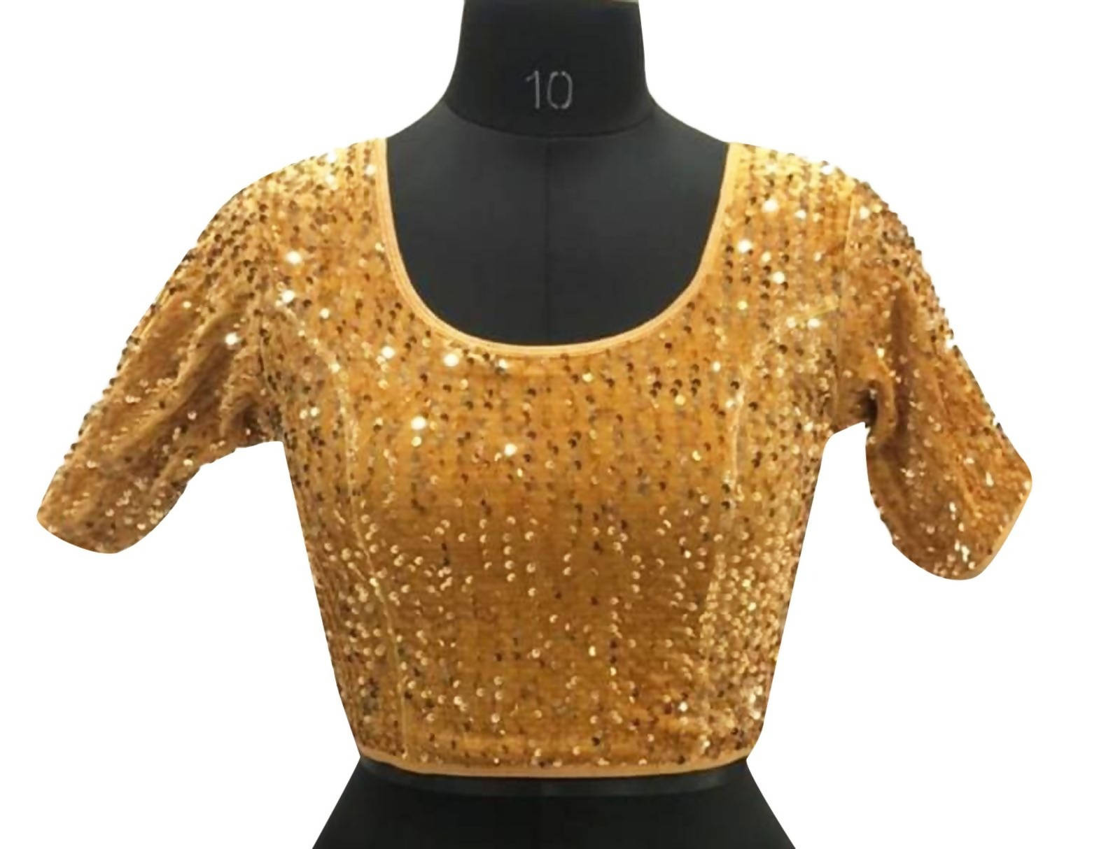 Vamika Brown Velvet Sequence Blouse - Distacart