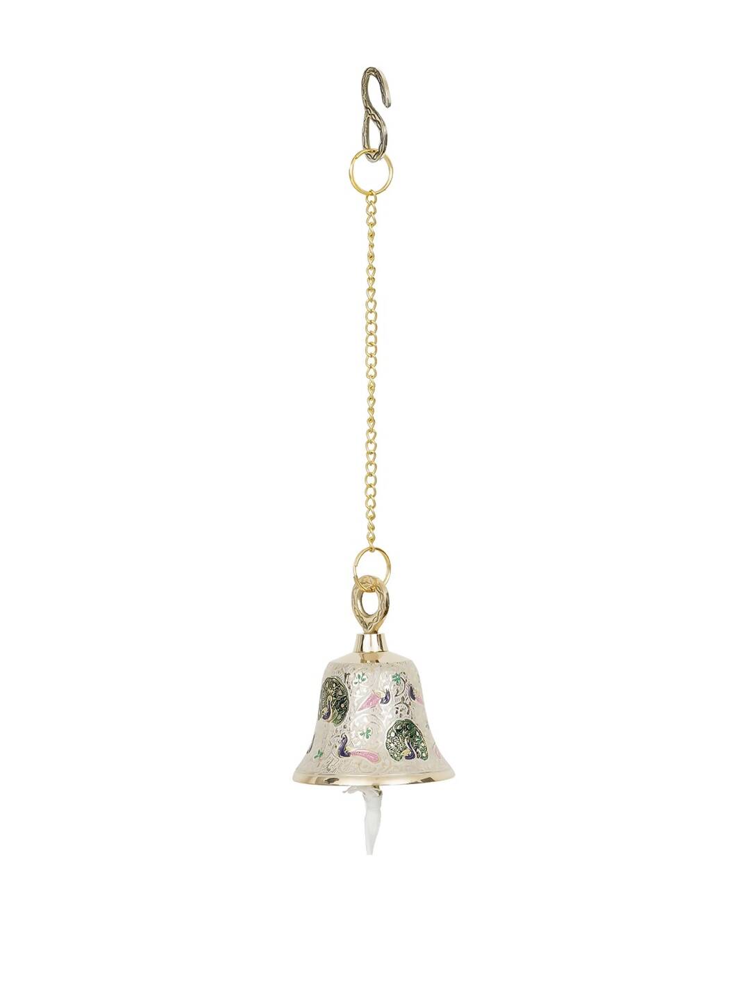 eCraftIndia Multicoloured Brass Hanging Pooja Bell Showpieces - Distacart