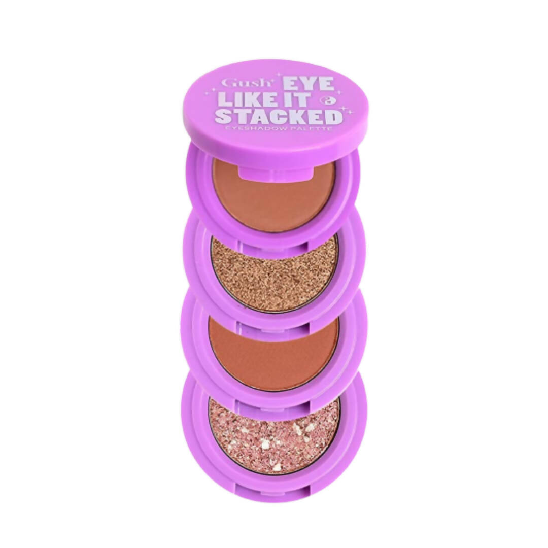 Gush Beauty Eye Like It Stacked - Summer sundowner- 4 in 1 - Brick Brown, Toasted Coffee, Bronze Terracotta & Champagne Shimmer - Distacart