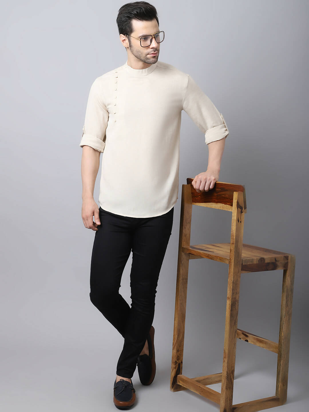 Even Apparels Cream Pure Cotton Kurta With Side Placket - Distacart