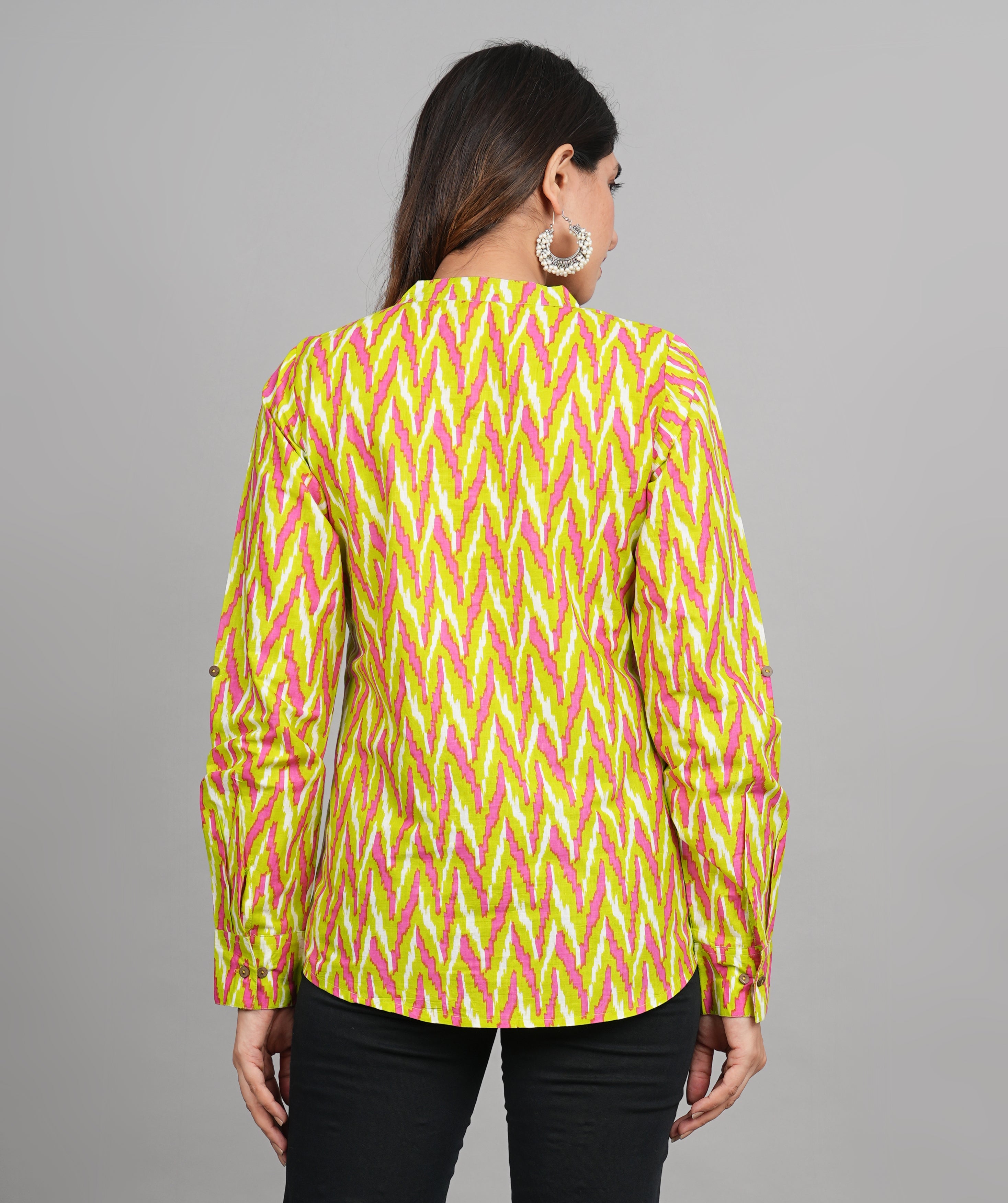 House of RP Women Cotton Yellow Print Casual Shirt - Distacart