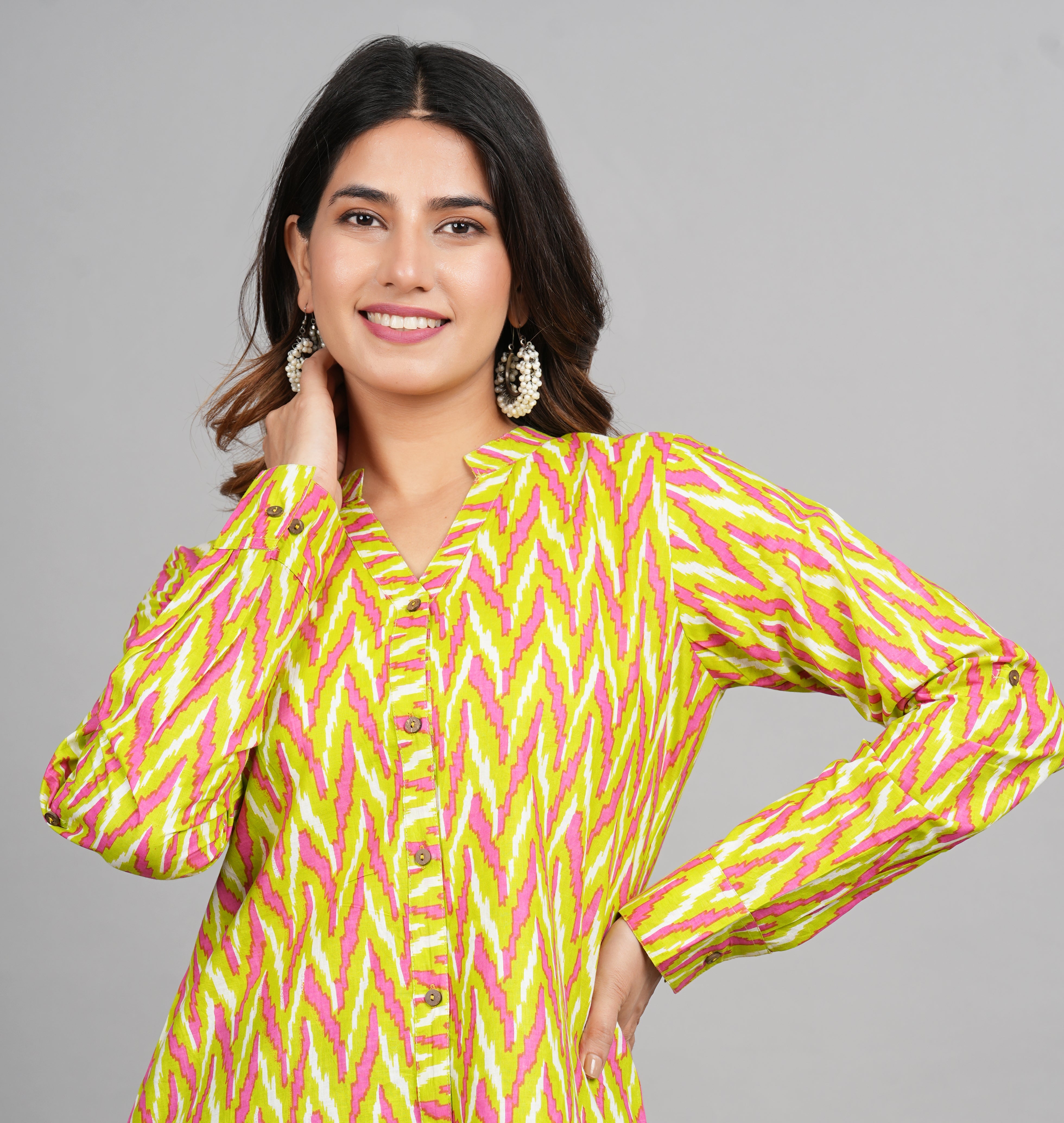 House of RP Women Cotton Yellow Print Casual Shirt - Distacart