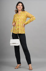 Thumbnail for House of RP Women Cotton Yellow Print Casual Shirt - Distacart