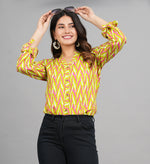Thumbnail for House of RP Women Cotton Yellow Print Casual Shirt - Distacart