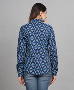 Thumbnail for House of RP Women Cotton Blue Print Casual Shirt - Distacart