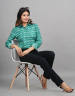 Thumbnail for House of RP Women Cotton Green Print Casual Shirt - Distacart