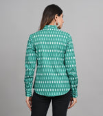 Thumbnail for House of RP Women Cotton Green Print Casual Shirt - Distacart
