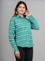 Thumbnail for House of RP Women Cotton Green Print Casual Shirt - Distacart