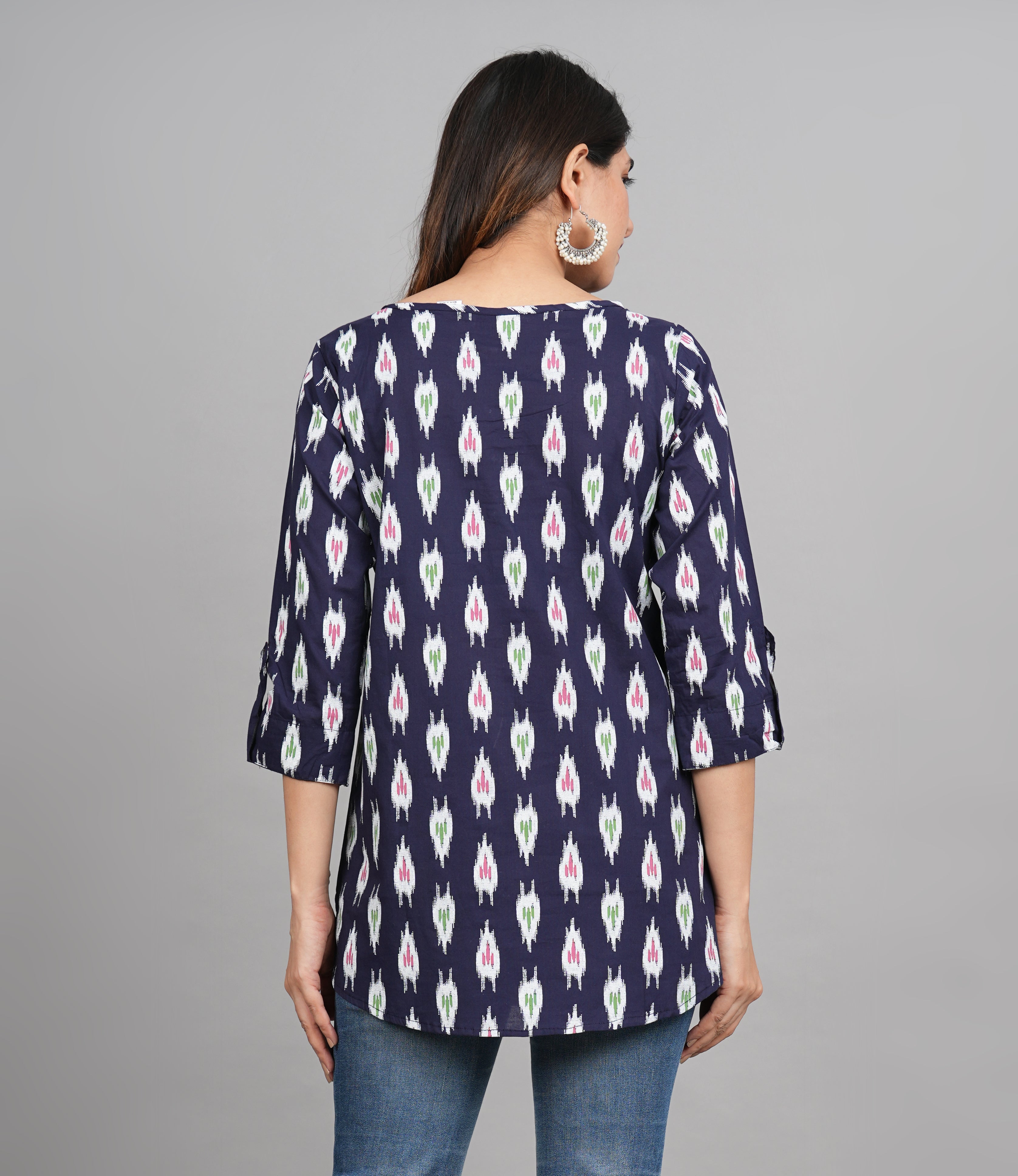 House of RP Women Cotton Blue Graphic Print Casual Top - Distacart