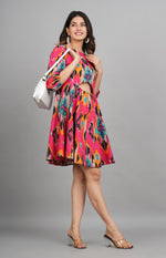 Thumbnail for House of RP Women Cotton Pink Fit and Flare Short Dress - Distacart