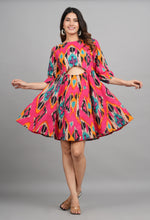 Thumbnail for House of RP Women Cotton Pink Fit and Flare Short Dress - Distacart