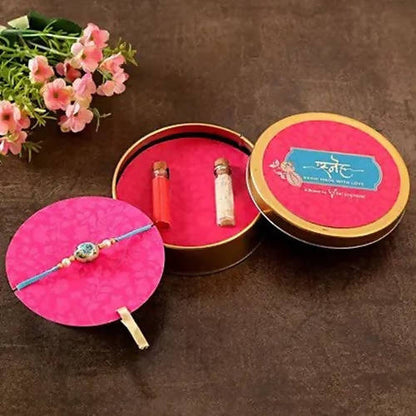 Rose Japanese Stone Rakhi & Almonds Jar online