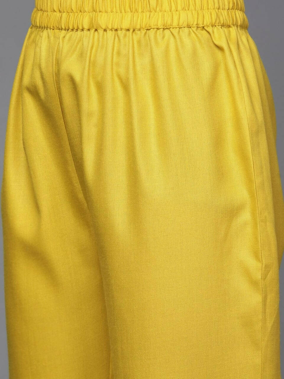 Varanga Women Mustard Yellow Yoke Design Mirror Work Cotton Kurta With Trousers & Dupatta - Distacart