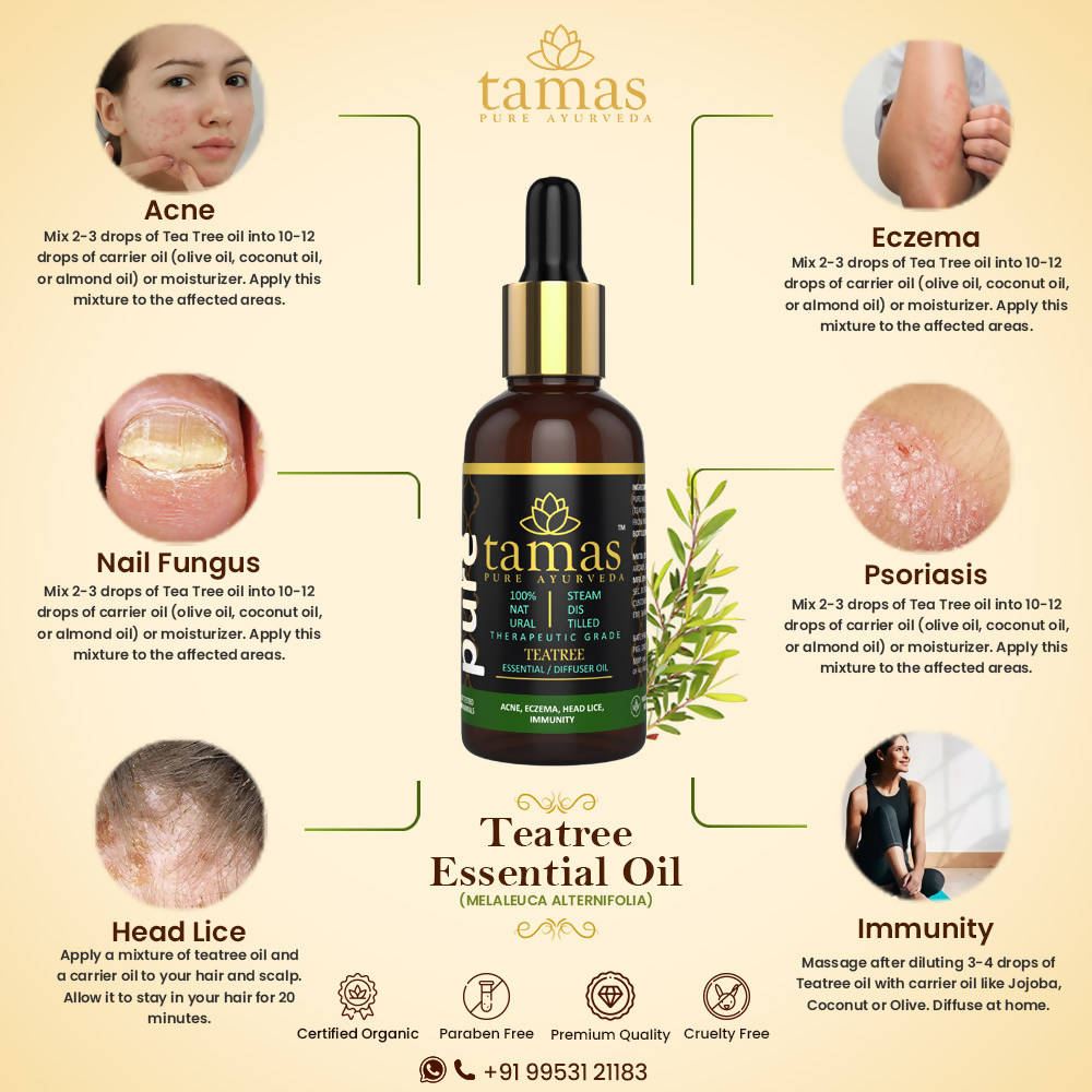 Tamas Pure Ayurveda 100% Natural Teatree Essential Oil - Distacart