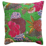 Thumbnail for The Decor Nook Parrot Green Base With Multicolour Flowers Print Cushion Cover - Distacart