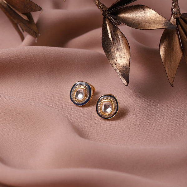 Blue Oval Drop Earrings - Ruby Raang - Distacart