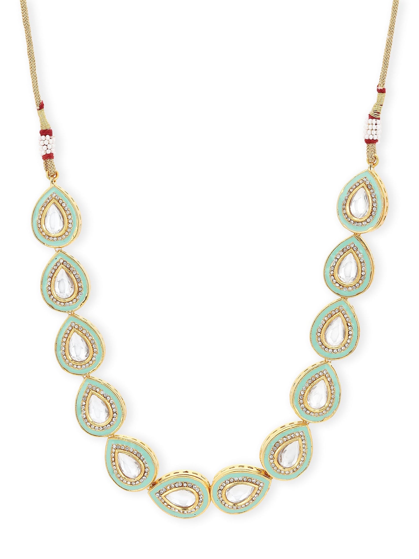 Green Brass Gold-Plated Necklace - Ruby Raang - Distacart