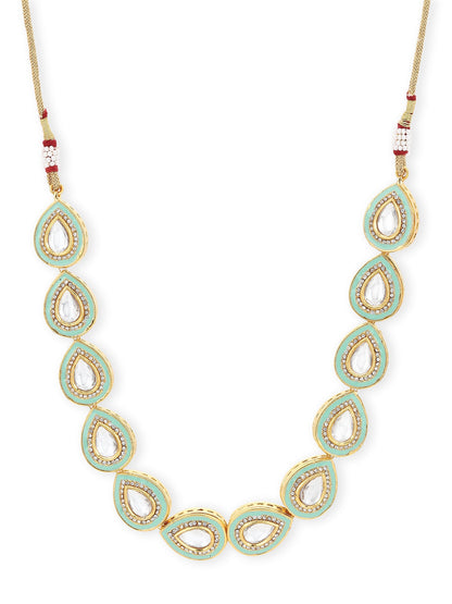 Green Brass Gold-Plated Necklace - Ruby Raang - Distacart