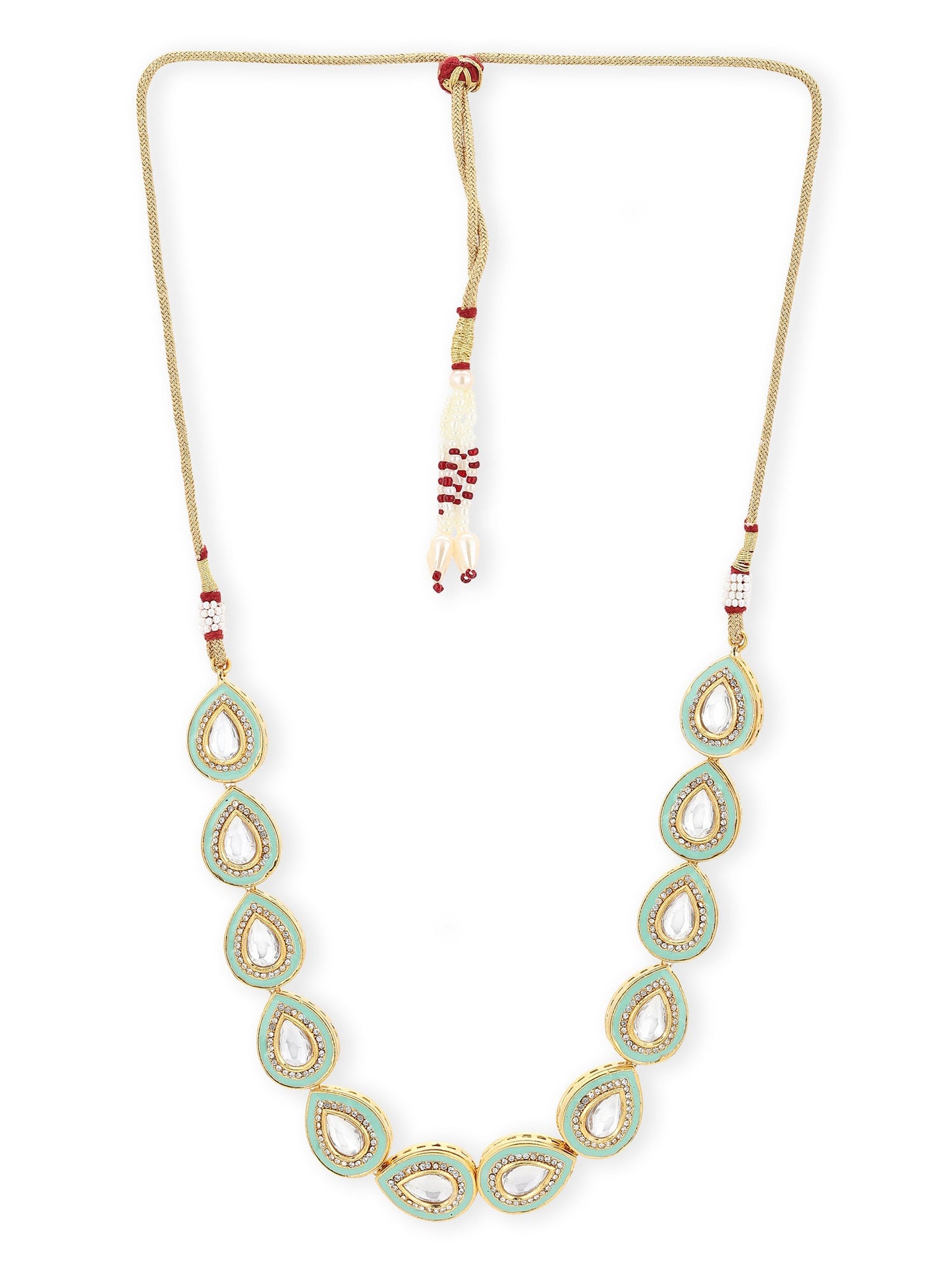 Green Brass Gold-Plated Necklace - Ruby Raang - Distacart