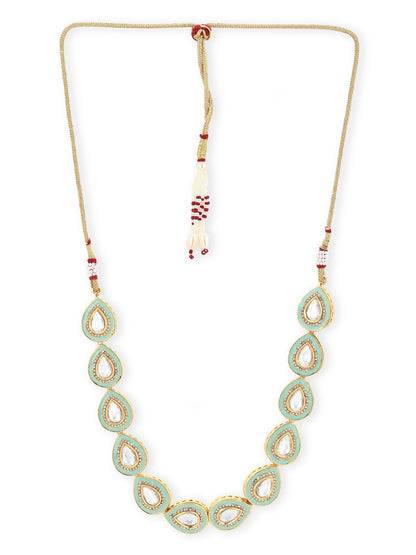 Green Brass Gold-Plated Necklace - Ruby Raang - Distacart