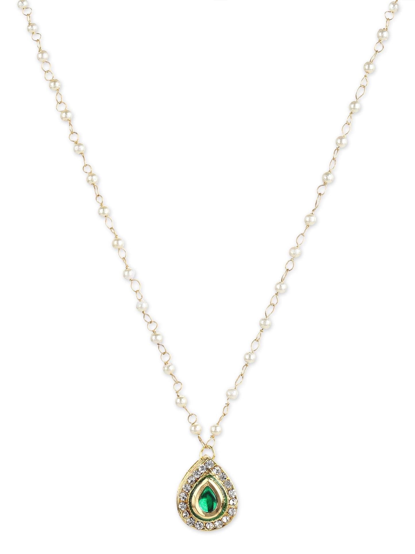 Gold-Plated White Brass Necklace - Ruby Raang - Distacart