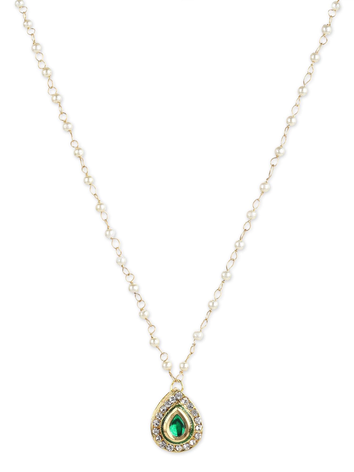 Gold-Plated White Brass Necklace - Ruby Raang - Distacart