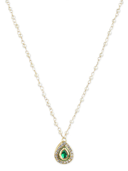 Gold-Plated White Brass Necklace - Ruby Raang - Distacart