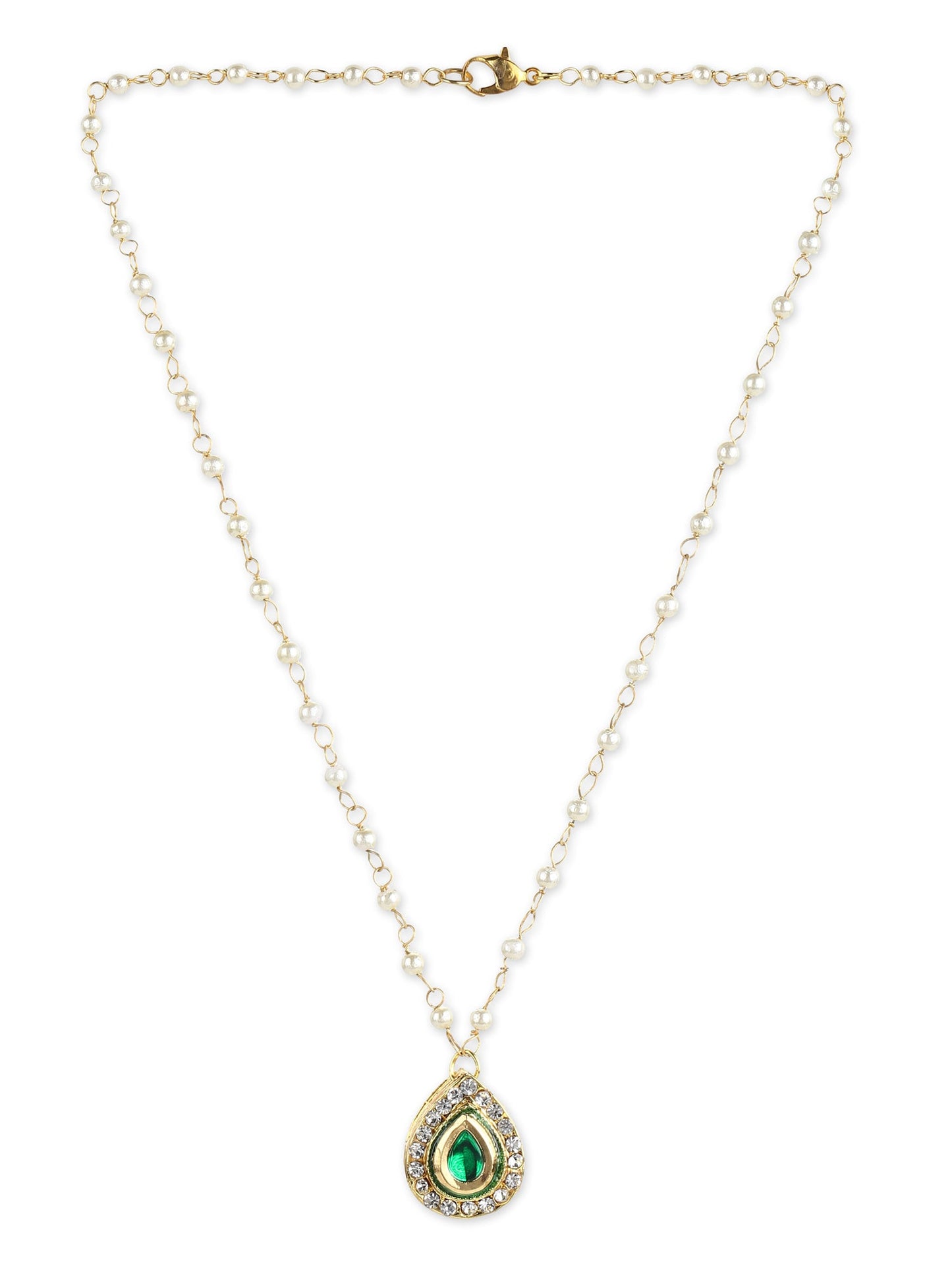 Gold-Plated White Brass Necklace - Ruby Raang - Distacart
