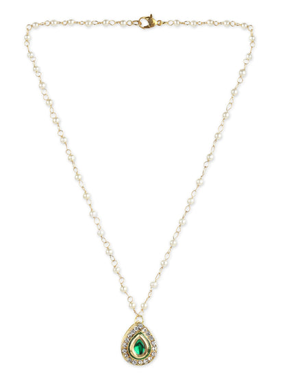 Gold-Plated White Brass Necklace - Ruby Raang - Distacart